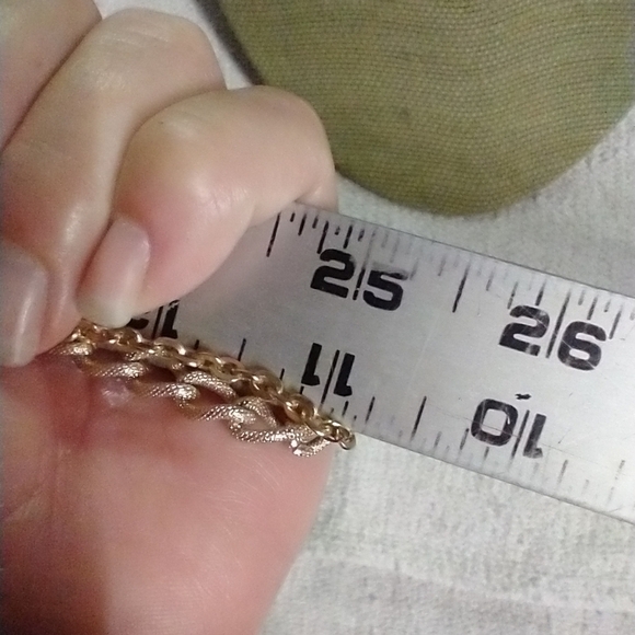 Goldtone circles long chain statement runway necklace - Picture 3 of 3